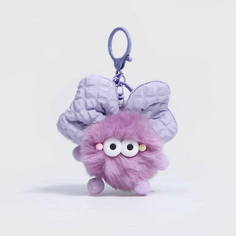 Wholesale Bow Colorful Fur Ball Keychain