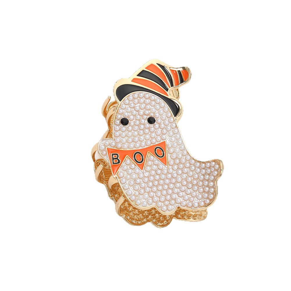 Wholesale  Cute Cartoon Alloy Hair Claw Clip With Pearl Beads Enamel Design Fashion Hair Accessory For Party Gift