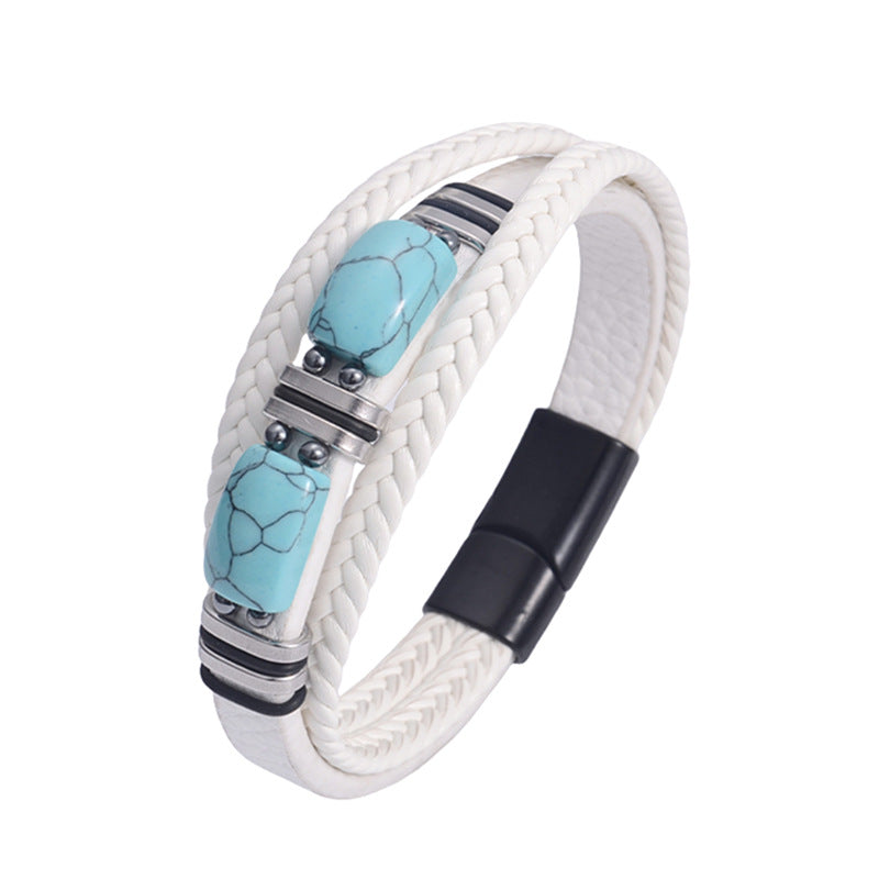 Wholesale Turquoise bracelet woven Stainless Steel Bracelets