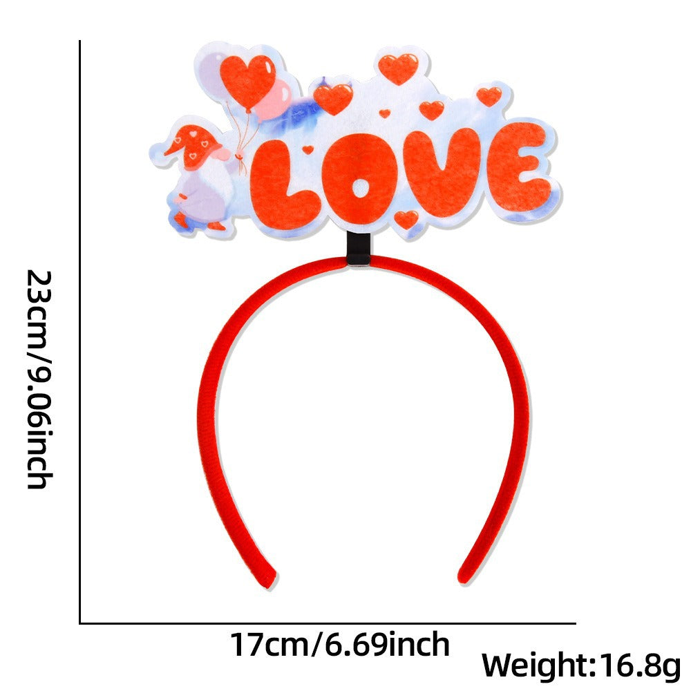 Wholesale 10pcs valentine's day love key hairband romantic party decoration hairpin letter headband hair accessories