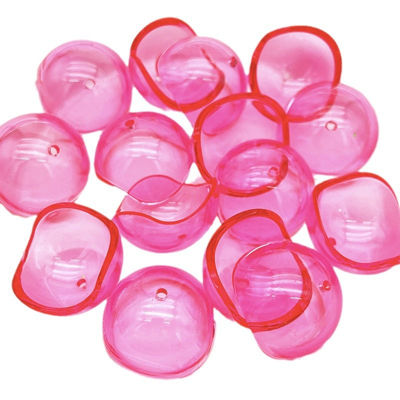Wholesale Transparent Spherical Shell Hemispherical Shaped Round Ball Straight Hole Beads