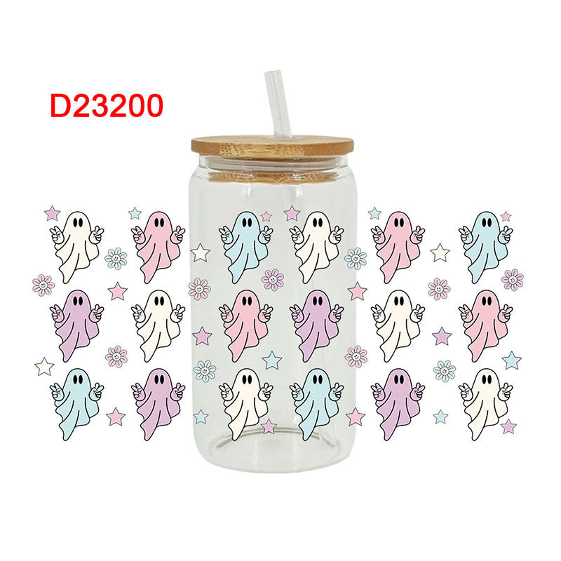 Wholesale Pumpkin Ghost Halloween 16oz Cup UV DTF Wraps