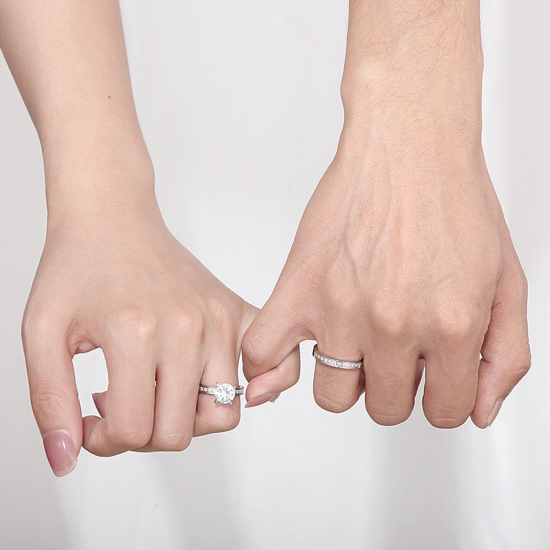 Wholesale Zircon Four Claw Set Zircon Titanium Steel Rings