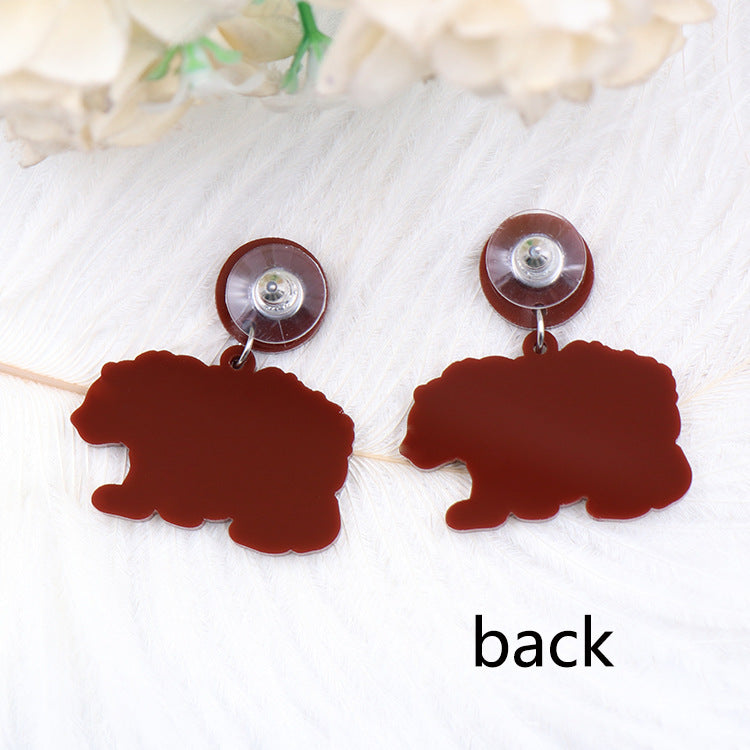 Wholesale Mother's Day Acrylic Bear Mama Earrings