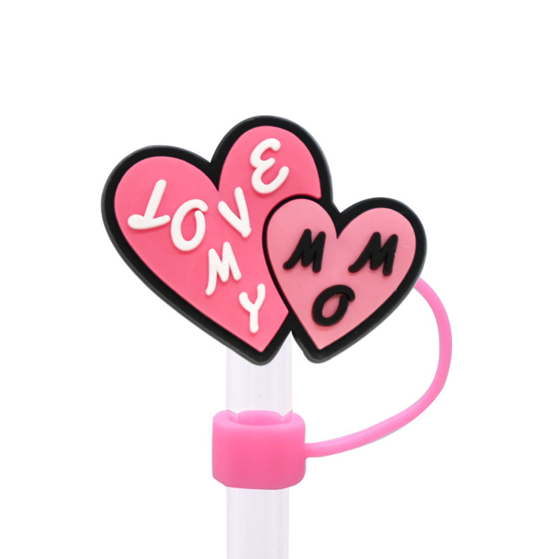 Wholesale  Random 100pcs/pack  Mother' s Day dust plug straw cap   Straw Tube Cap