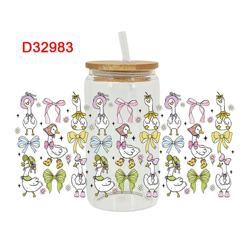 Wholesale Colorful Happy Animals 16oz Cup UV DTF Wraps