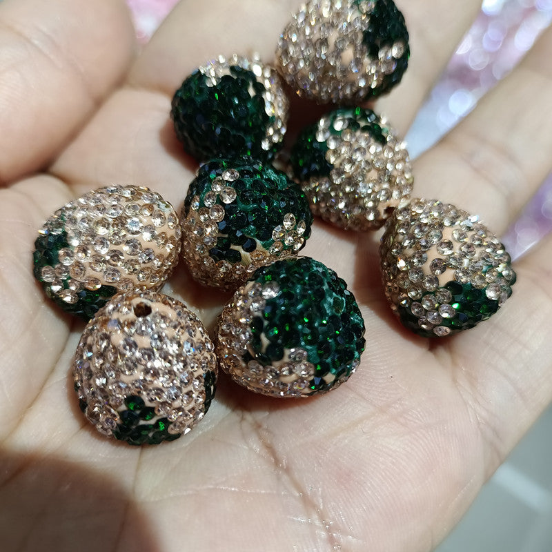 Wholesale 100PCS Acrylic Full Diamond Vertical Hole Strawberry Beads