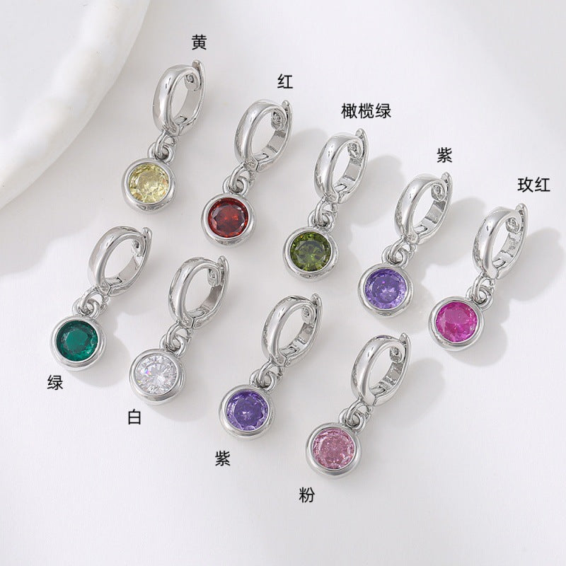 Wholesale Colorful round zircon pendant   Charms