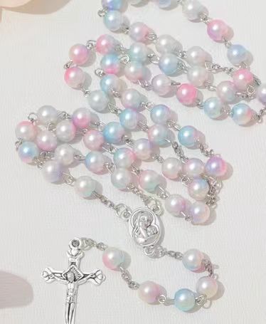 Wholesale 3pcs Pearl Cross Rosary Bracelet