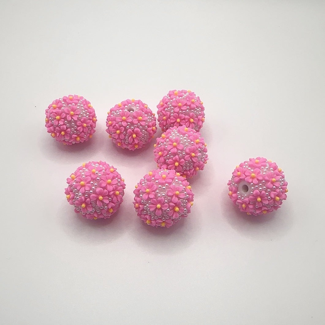 Wholesale 10pcs Pearl Flower bayberry Ball Diamond Ball Acrylic Beads