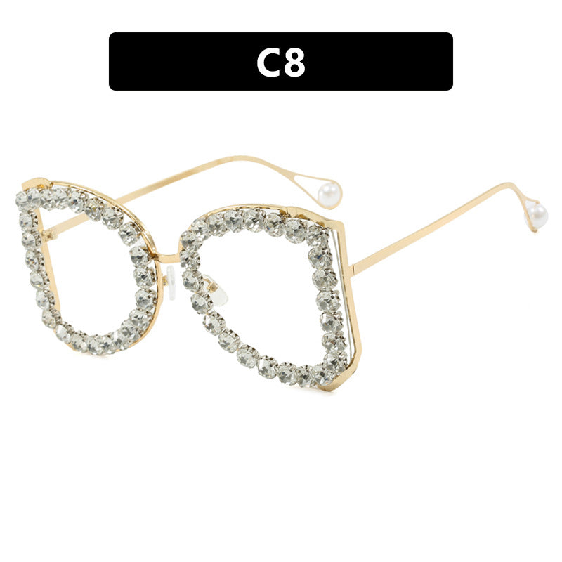 Wholesale Large frame diamond sunglasses