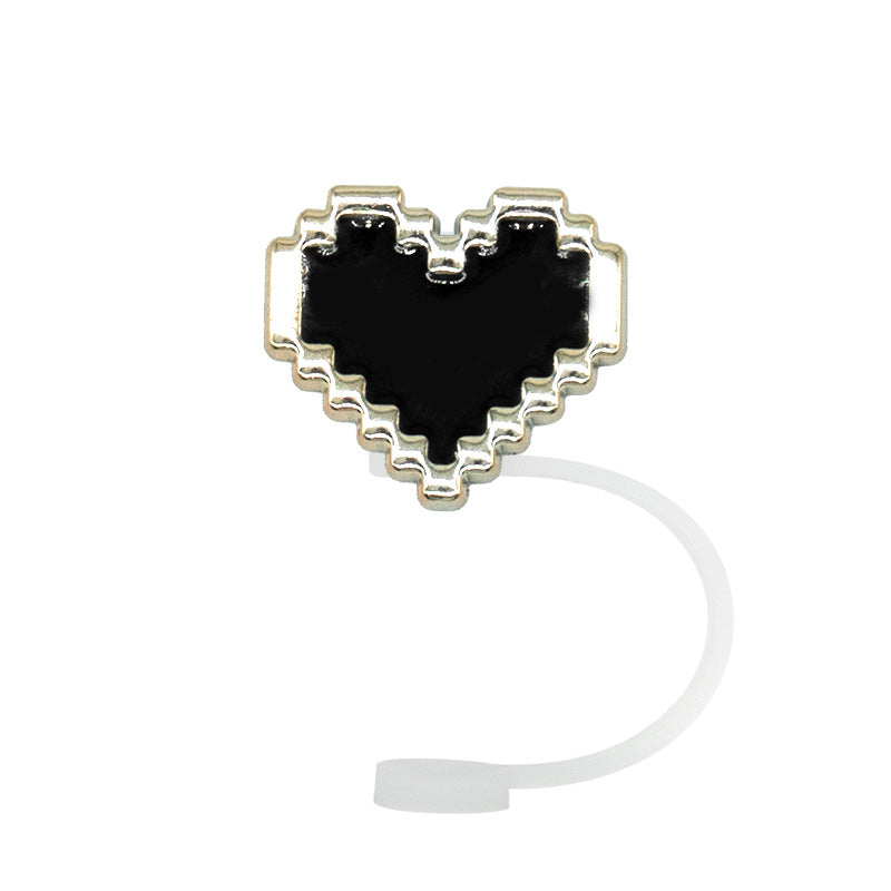 Wholesale 10pcs/packAcrylic Straw Cap Dust Plug Imitation Metal Shell