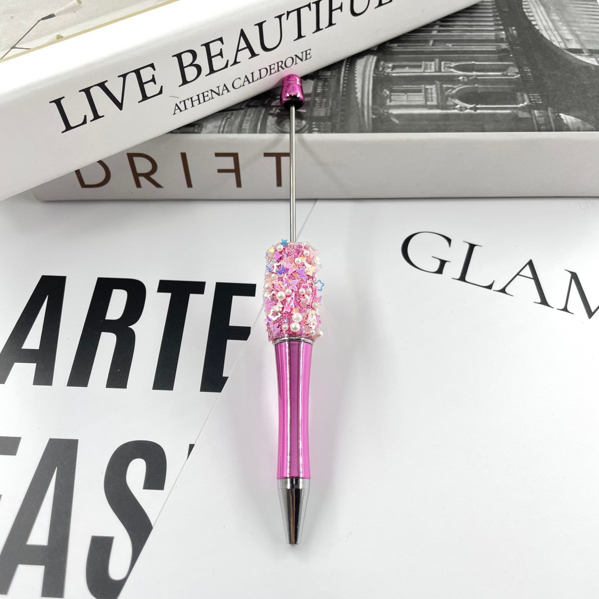 Wholesale 10pcs  DIY sequin electroplating bead pen handmade resin patch