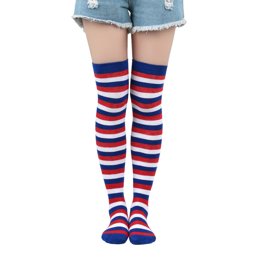 Wholesale Halloween Zebra Over-the-Knee Striped Socks