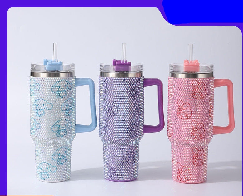 Wholesale Cartoon drill 40oz 304 stainless steel cup with straw car