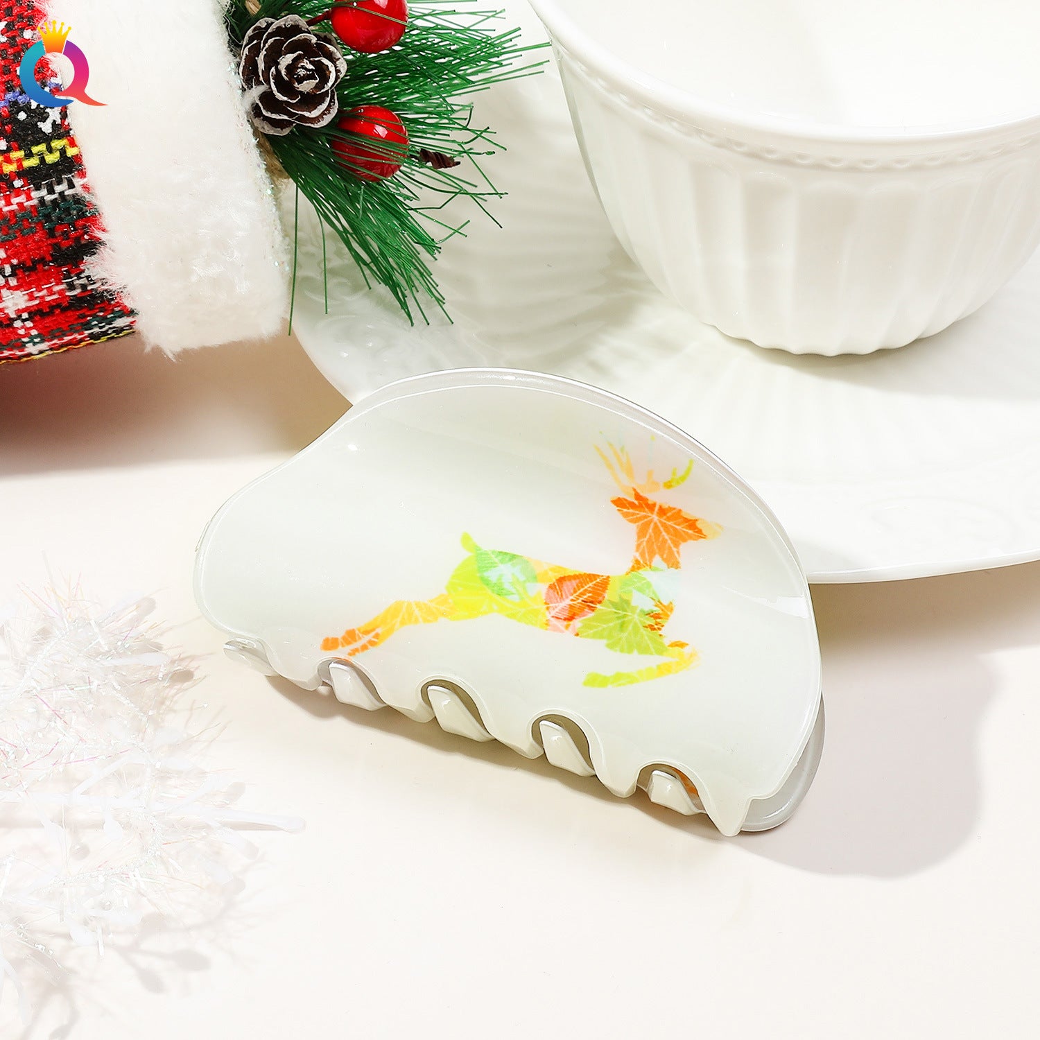 Wholesale Christmas Half Round PVC Hair Clips