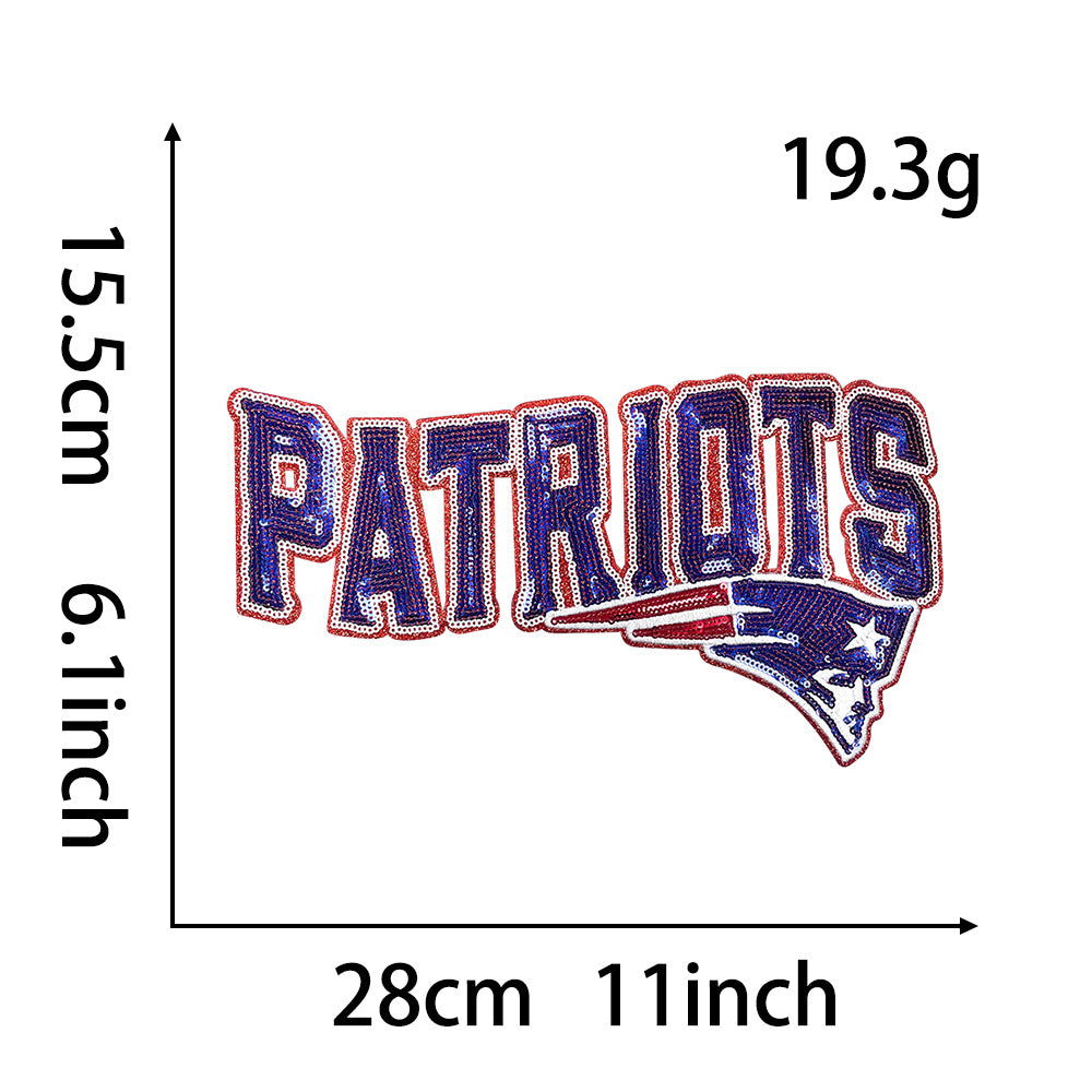 Wholesale Football Team Sequin Logo Patches Stylish Embroidered Applique For ets Boutique DIY Supply OLY Exclusive