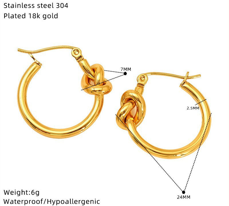 Wholesale Stainless steel wrapped gold geometric earrings