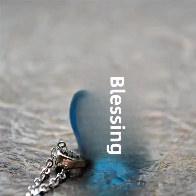 Wholesale blue sky white clouds Mori transparent spherical resin pendant European and American style creative necklace