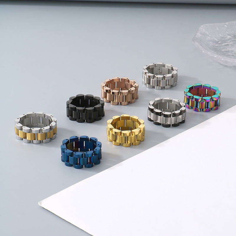 Wholesale Titanium Steel Ring Personality Hip-hop Stainless Steel Simple Style Rings