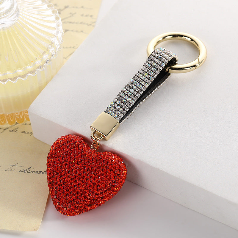 Wholesale Diamond-encrusted Clay Love Car Keychain