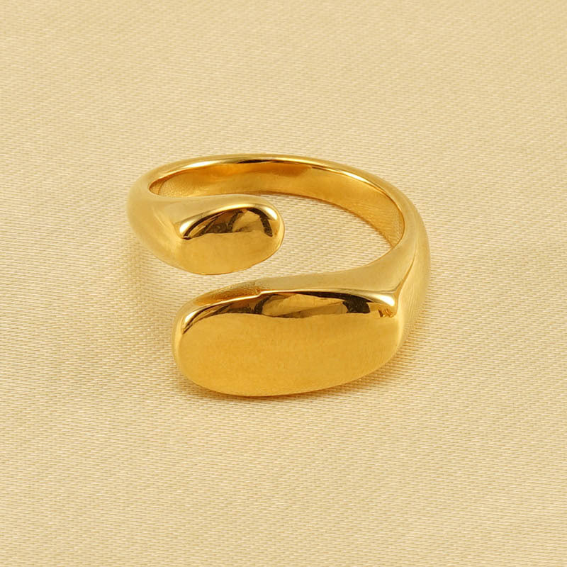 Wholesale 18k Gold Heart Shaped Irregular Titanium Steel Ring