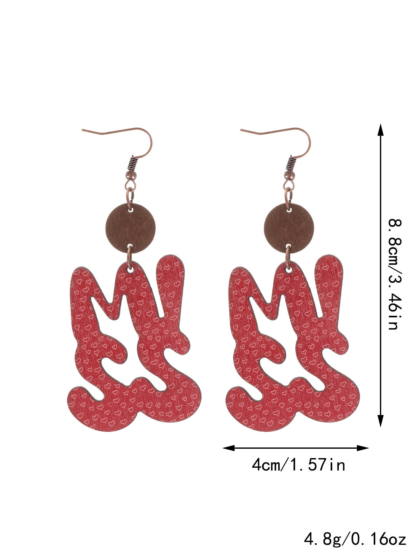 Wholesale Valentine' s Day Love Cherry Wine Glass Earrings