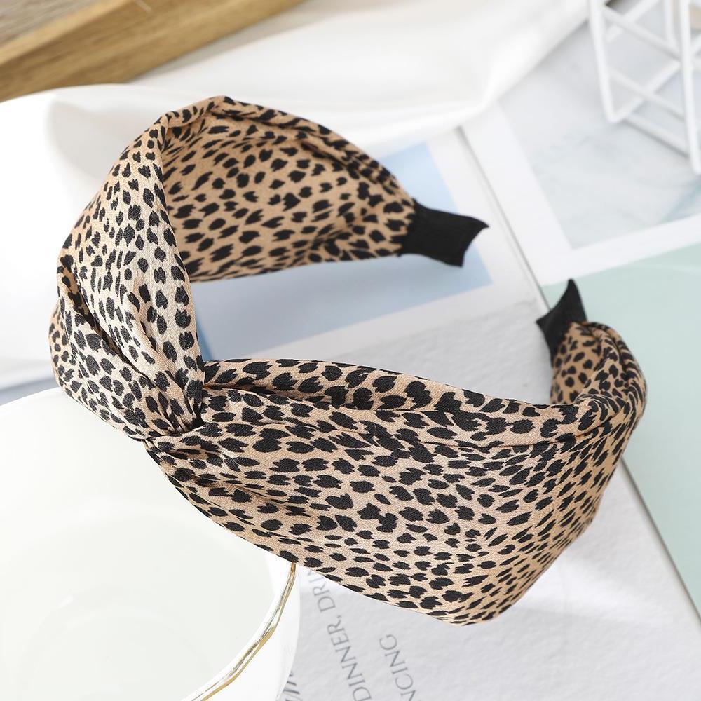 Wholesale Ancient Leopard Pattern Cross Fabric Hair Hoop