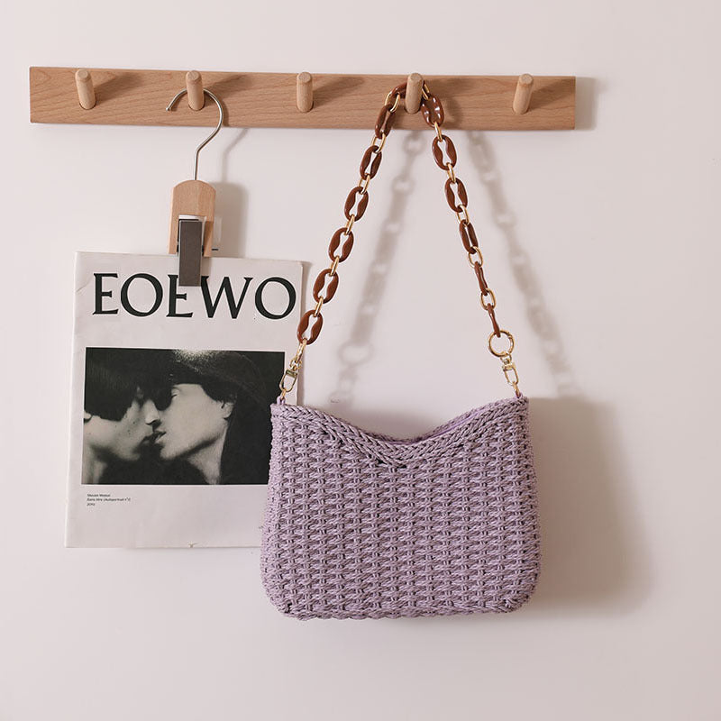 Wholesale Single Shoulder Small Fresh Grass Woven Bags