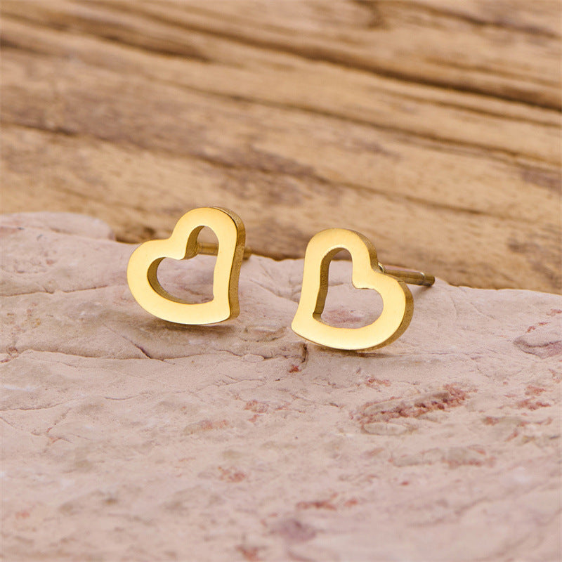 Wholesale Irregular heart stainless steel hollow earrings
