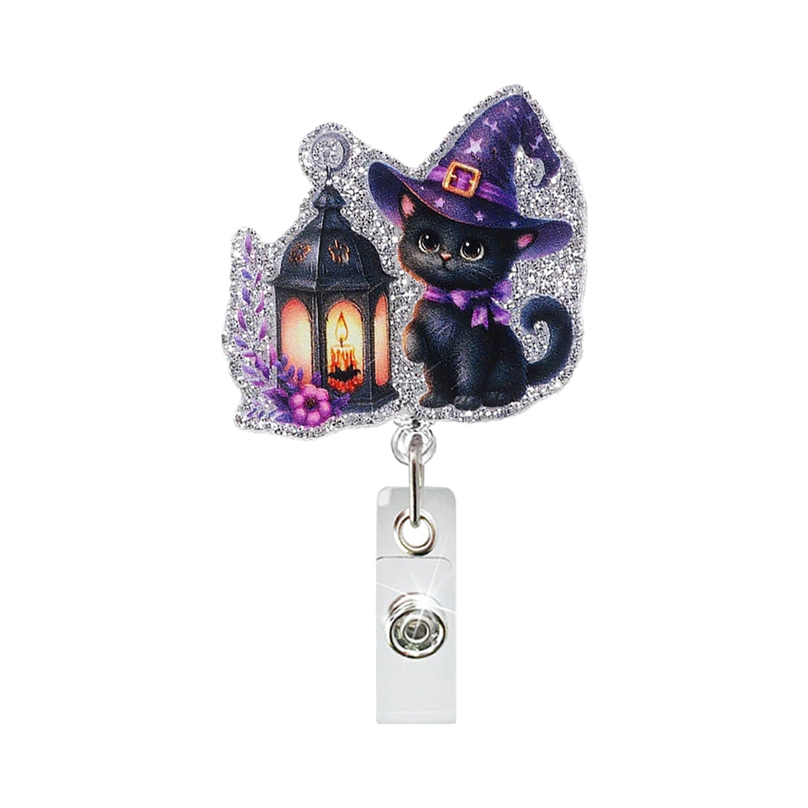 Wholesale  Pumpkin Bow Ghost Black Cat Easy Pull Buckle Telescopic Rotating Doctor Nurse Telescopic Id Buckle Badge