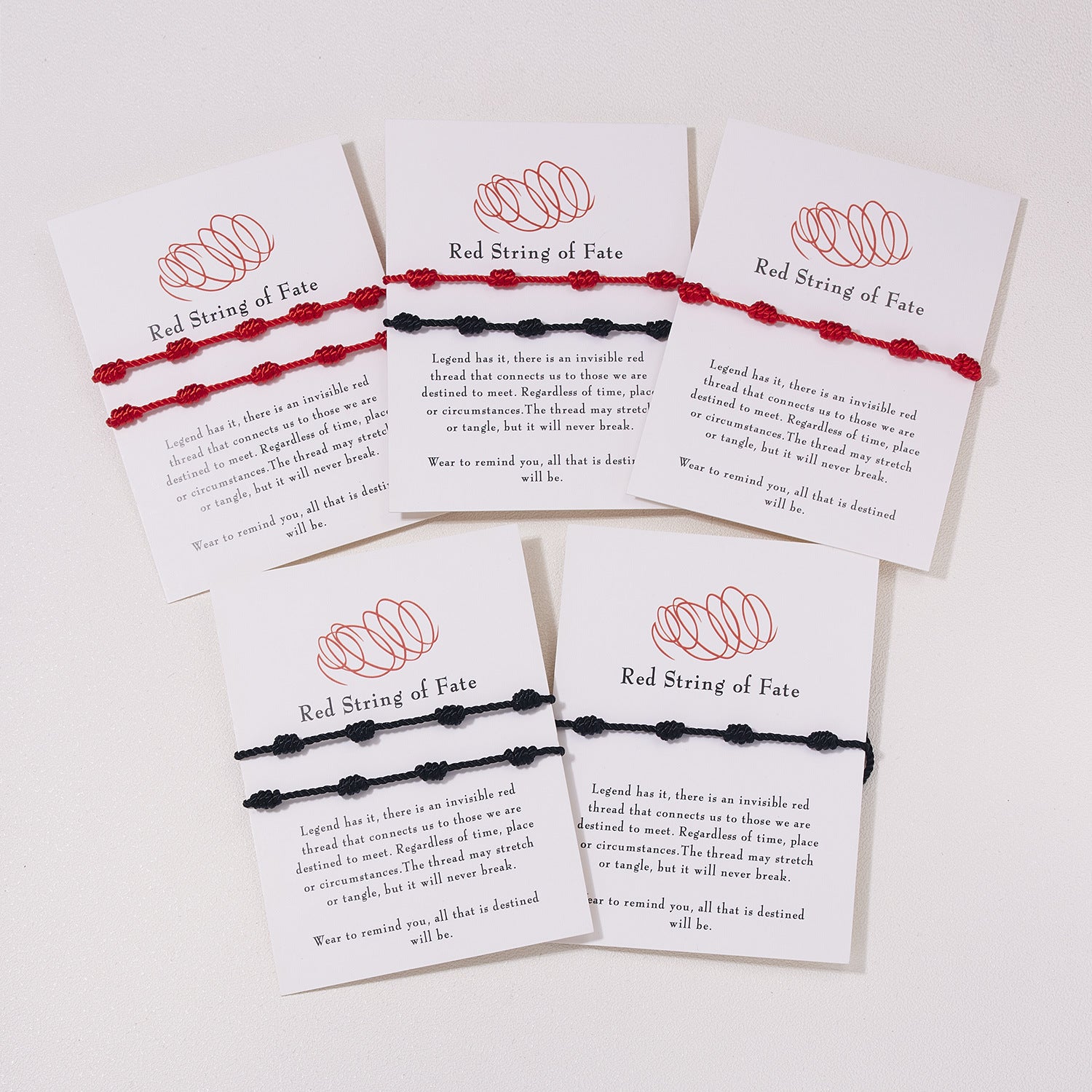 Wholesale Black Rope 7 Knot White Card Bracelet