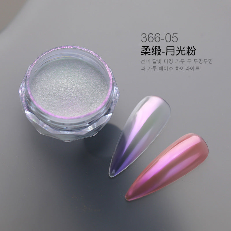 Wholesale Moonlight powder for nail art, fantasy aurora powder, silver-white nail art, magic mirror powder, pearl glitter powder