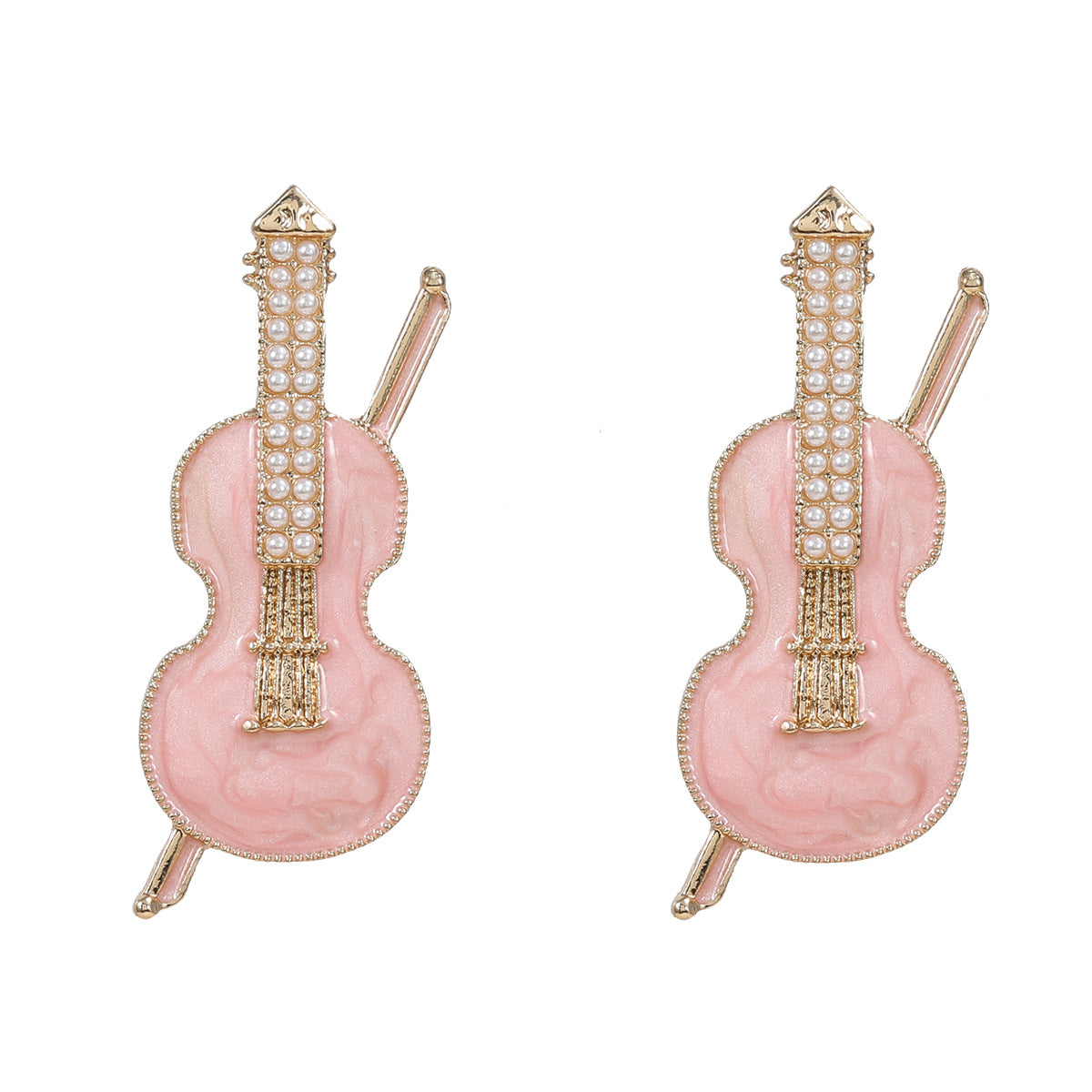 Wholesale Oil Dripping Violin Earrings