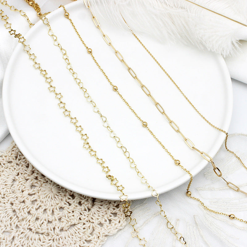 Wholesale of 2PCS Semi-finished Chain Copper DIY Jewelry Accessories