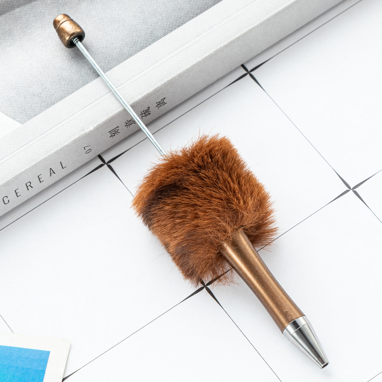 Wholesale Beadable Pen DIY Leopard Print Plush Beads