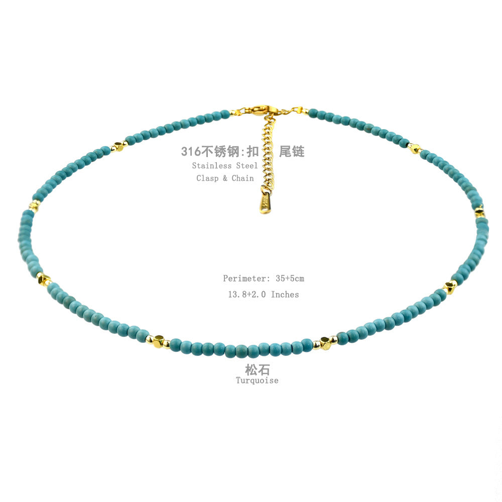 Wholesale Turquoise Beaded Necklace Collarbone Chain
