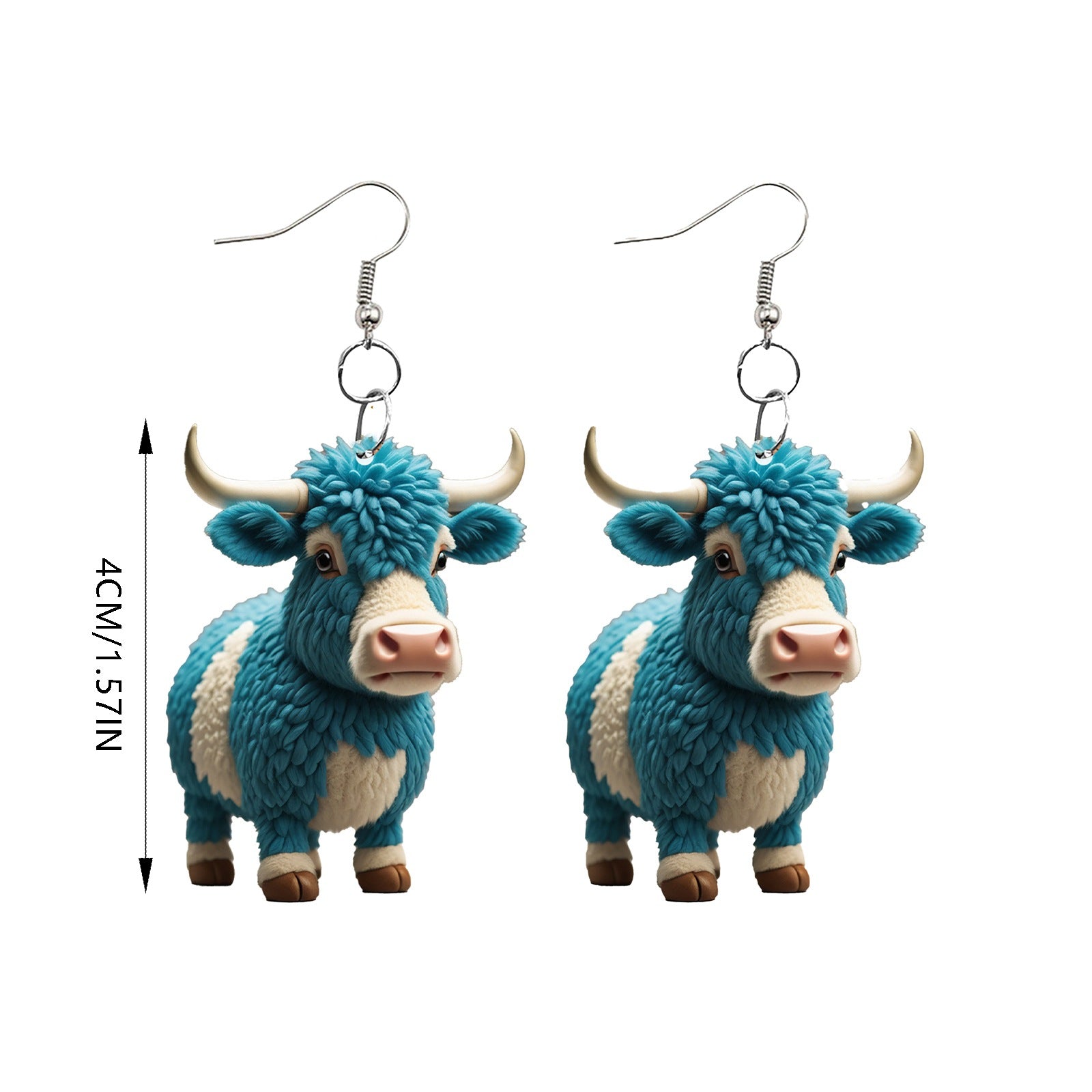 Wholesale Cartoon Cute Farm Yak Creative Acrylic Earrings