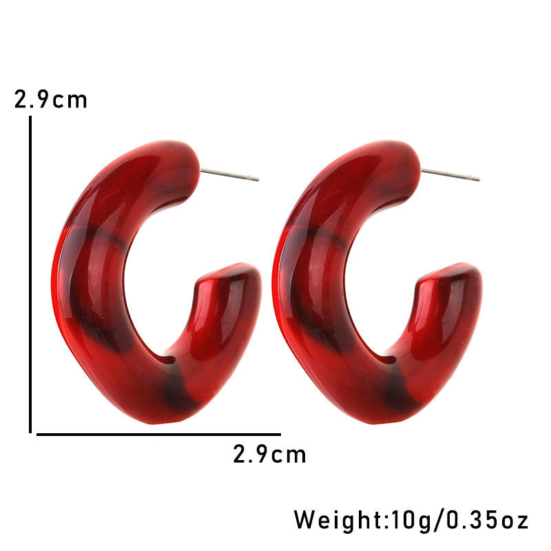 Wholesale Christmas Earrings Vintage Burgundy Acrylic Earrings