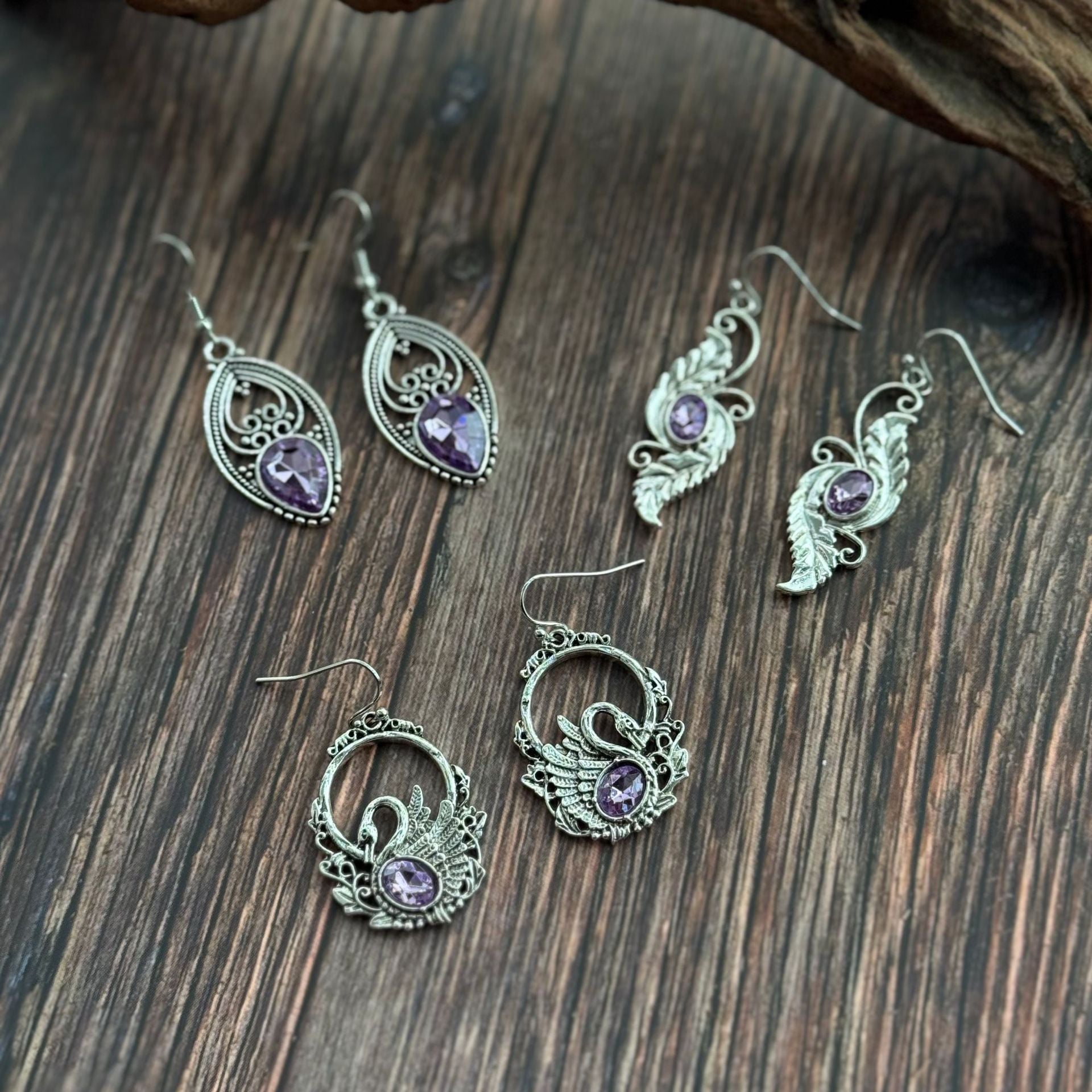 Wholesale Creative Retro Diamond-studded Personality Simple Distressed Multi-style Combination Set Earrings