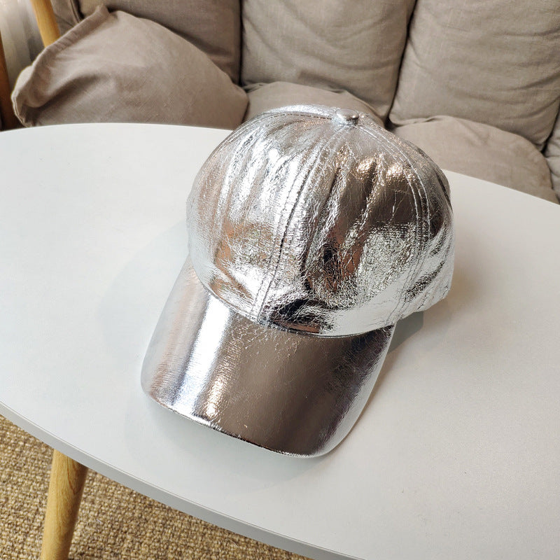 Wholesale Bright Color Baseball Caps Pu Leather Peaked Caps Hip-Hop  Trendy Hats