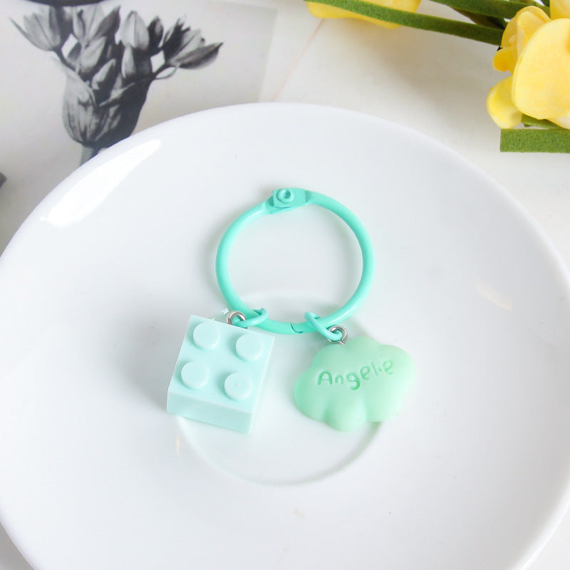 Wholesale Plastic Building Block Cloud Keychain