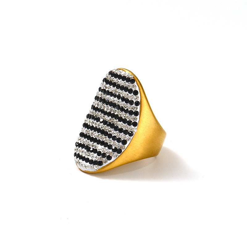 Anillos de titanio de titanio curvo de diamante completo al por mayor anillos de oro