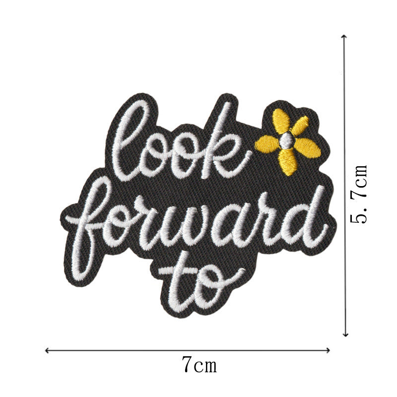 Wholesale Modern Black English Letter Embroidered Iron On Patches 9 Piece Set Inspirational Decorative DIY For Clothing Towels And Home Decor