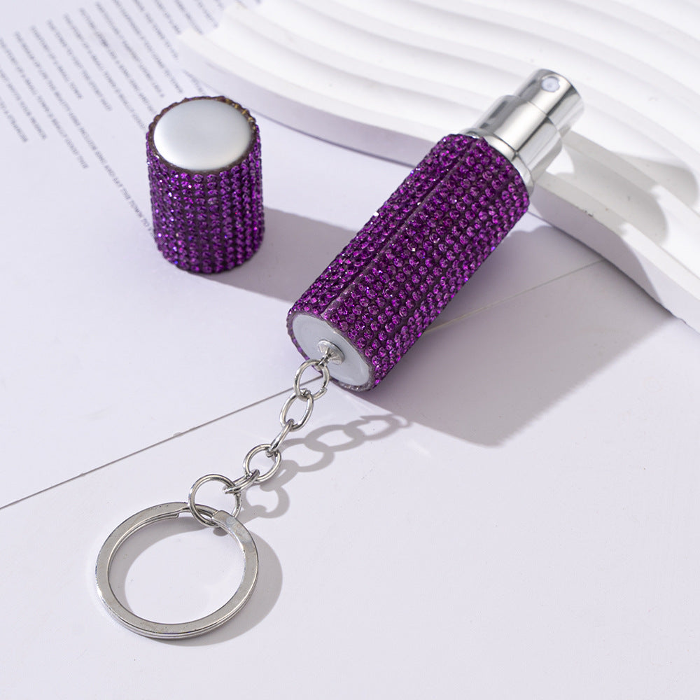 Wholesale Rhinestone Perfume Sub Bottled Metal Key Chain