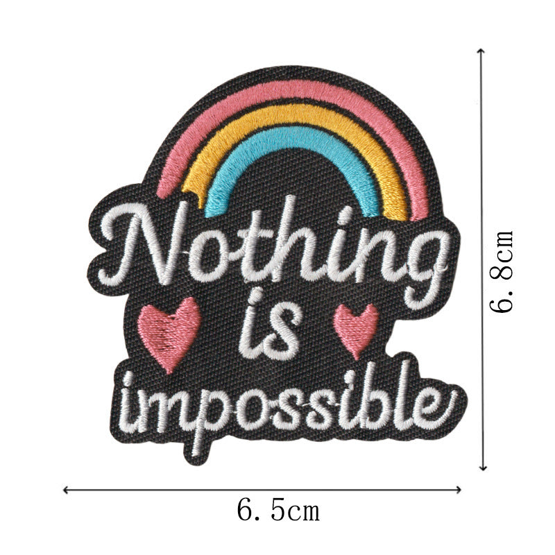 Wholesale Cartoon English Quote Embroidered Patches Set Of 10 Heat Activated Adhesive Back Decorative Craft Supply For Clothing Bags Towels Everyday DIY Accessory Boutique Resale Gift