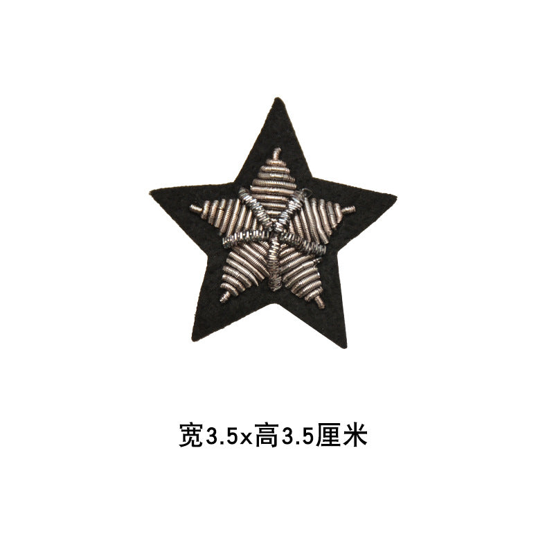 Wholesale DIY Hand Embroidered Indian Silk Cloth Badge Epaulettes Star Hat Clothes Decoration