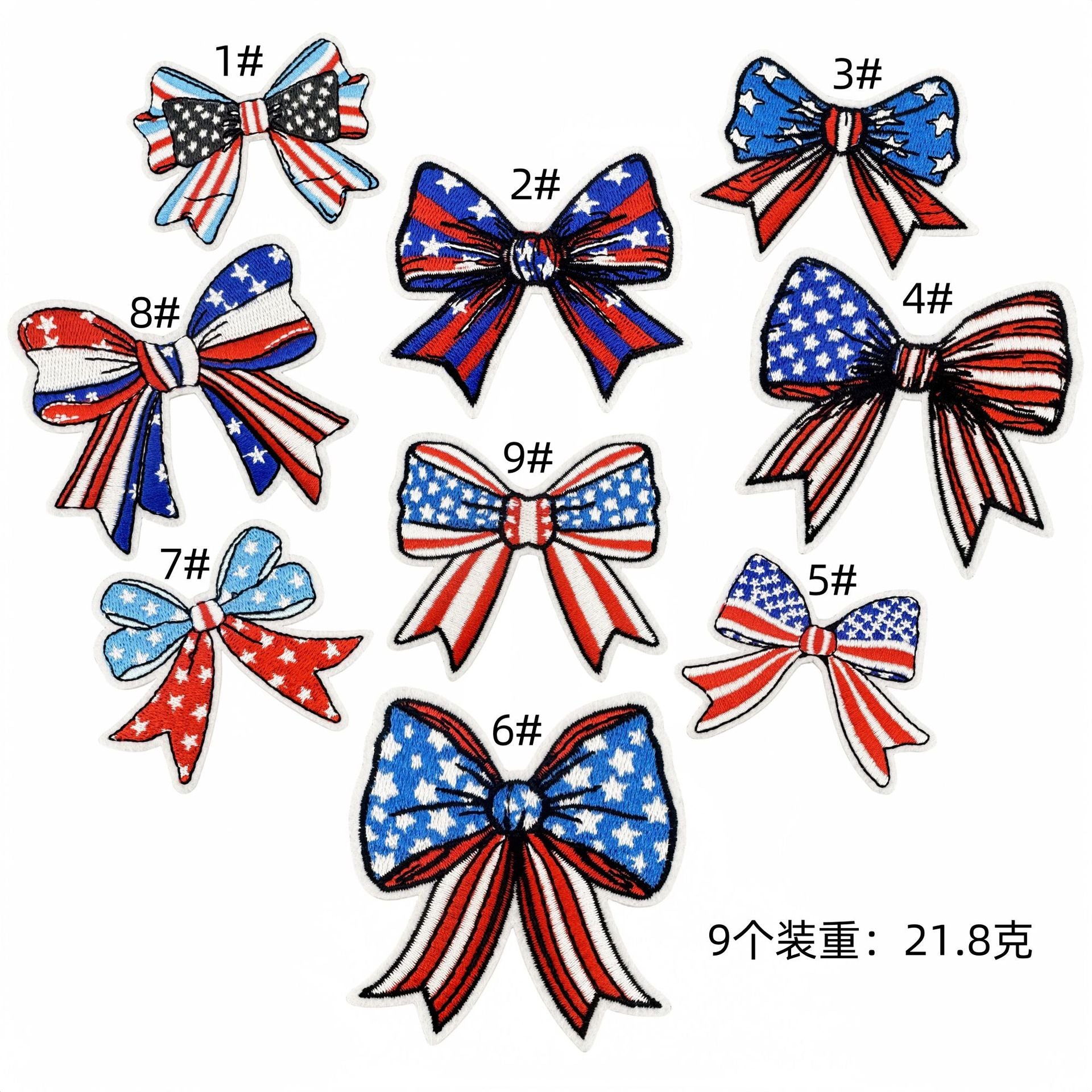 Wholesale Colorful Flag Independence Day Bow DIY patches