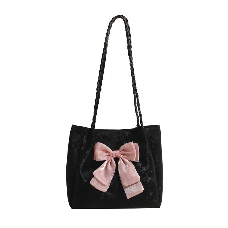 Wholesale Bow Contrast Shoulder Bag