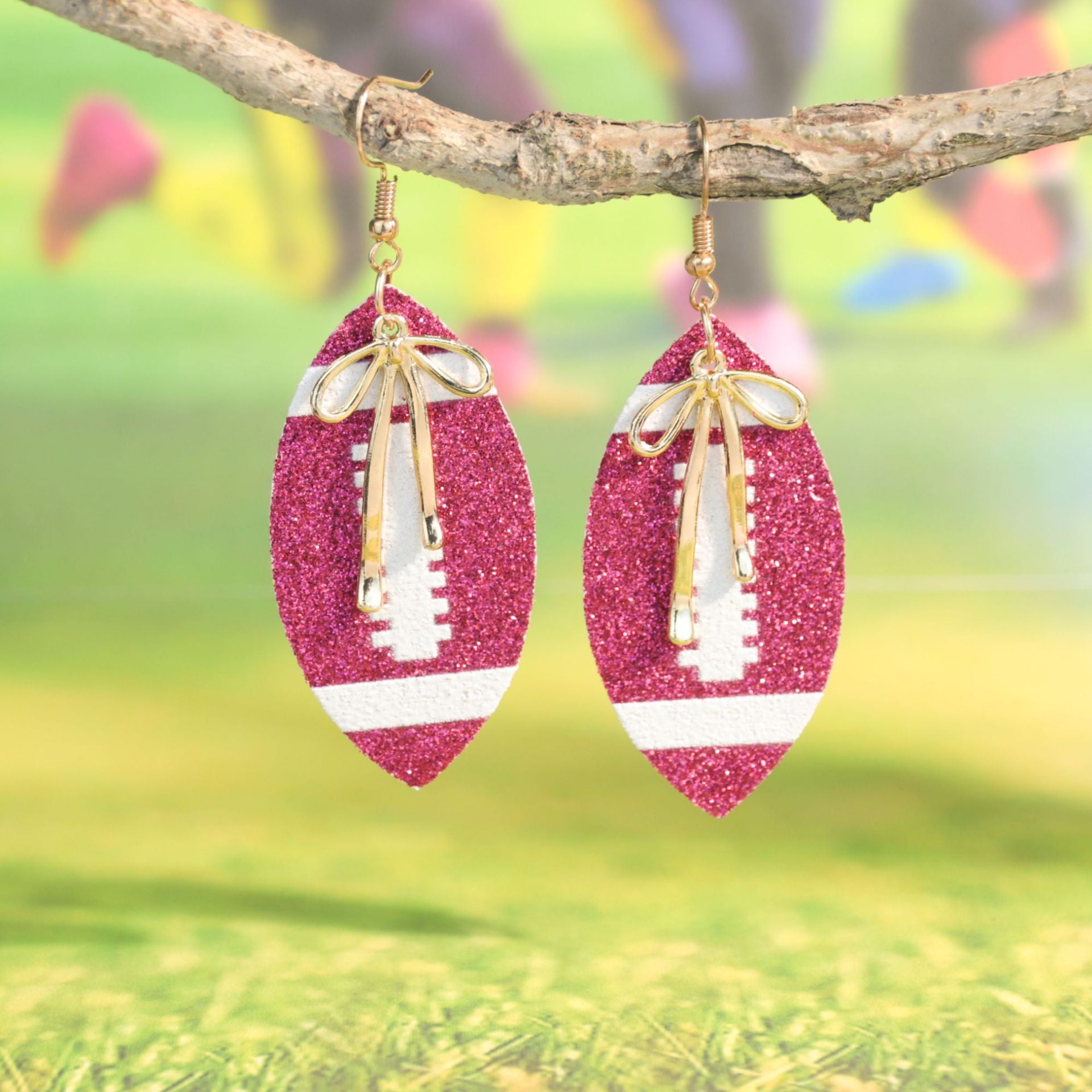 Wholesale iridescent sequined bow earrings